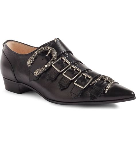 gucci susan leather buckle loafers flats|Gucci lace up loafers.